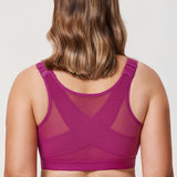 Women's Soft X-shaped Back Posture Bra Magenta Purple
