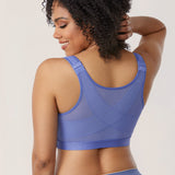 Women's Soft X-shaped Back Posture Bra Persian Blue