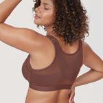 Women's X-shaped Back Posture Bra Brown Violet
