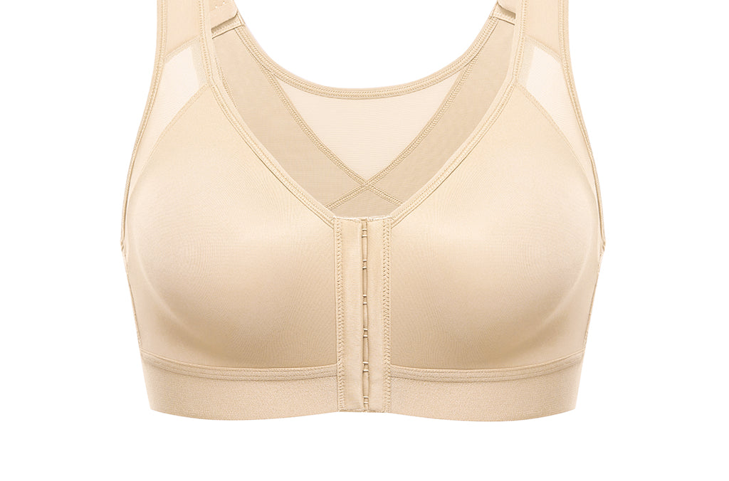 Women's X-shaped Back Posture Bra Light Oatmeal